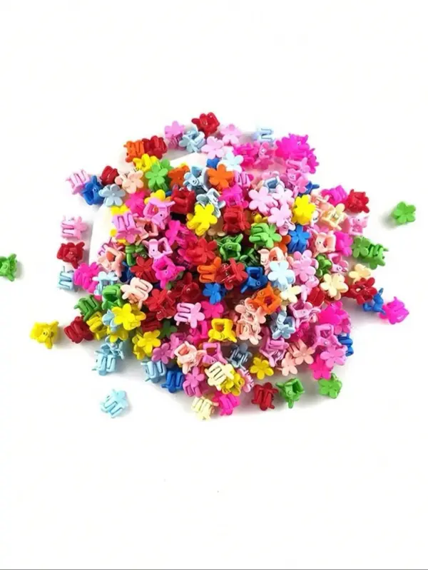 Random Style Colorful Flower & Star Design Hair Clips Claw, 2024 New Style Cute Hair Accessories for Women & Girls, Minimalist Headwear Suitable for Thick Hair Hairstyles Ideas 3