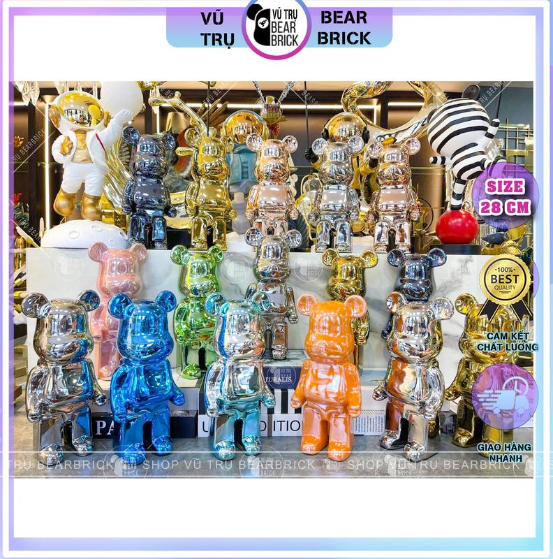  Mô Hình Tượng Gấu Bearbrick Mini Decor Trang Trí - Size 28 cm 
