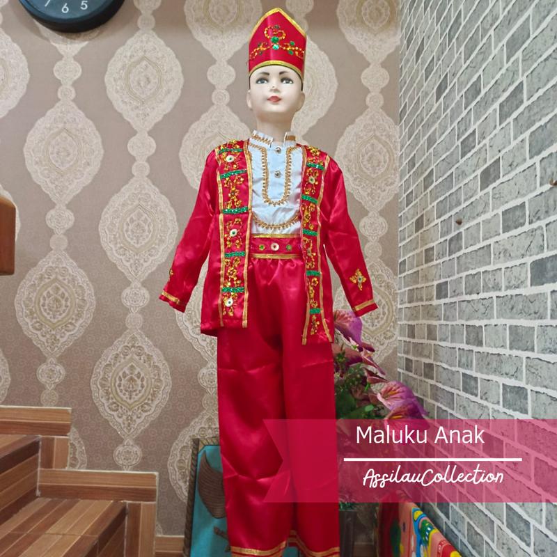 Baju adat anak MALUKU satuan (Laki/Cewek) 2