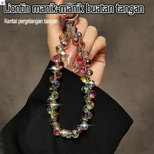 Tali Ponsel Mewah, Lanyard Ponsel Manik-Manik, Rantai Ponsel Gaya Korea Aesthetic Anti-Hilang, Tali Ponsel Trendy