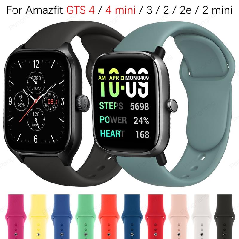 Dây Đeo Silicon Cho Amazfit GTS 4 4 Mini 3 2 2e 2Mini, Dây Đeo Đồng Hồ Thông Minh, Dây Đeo Cổ Tay Thể Thao