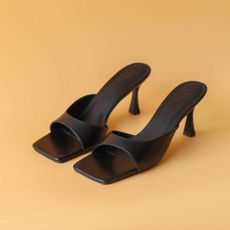 Guốc cao gót nữ mũi vuông gót nhọn cao 7 phân bảng trơn thời trang bigsize từ 35 đến 46