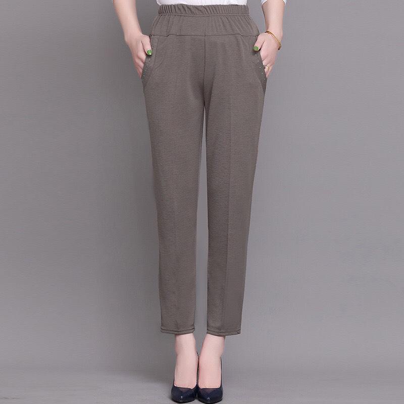 Product Introduction of Quần trung niên nữ ống đứng, quần trung niên cho các chị các mẹ Women Đen Voi Tim 10
