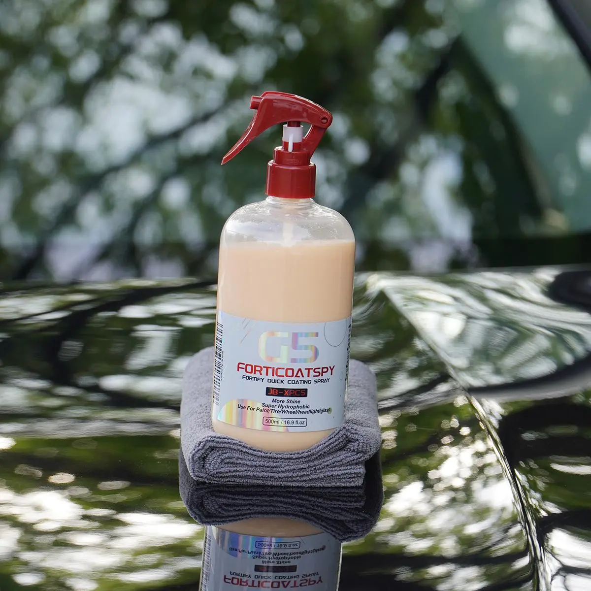JB-XPCS Ceramic Coating Quick Coat Car Wax Polish Spray, Waterless Wash & Wax Hydrophobic Polish Spray, Car Detail Care Spray