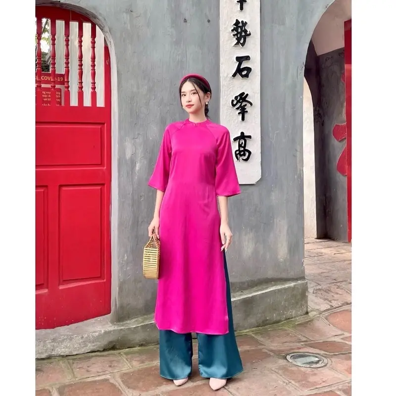 Áo dài cách tân BIG SIZE dáng xuông lụa tây thi cao cấp kèm quần 0
