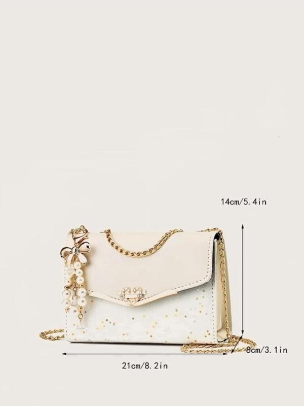 Women's Fashionable Bowknot Decorated Shoulder Bag,  Elegant Solid Color Crossbody Bag for Daily Used, Casual Trendy Versatile High-quality Daily Commuting Bag 2