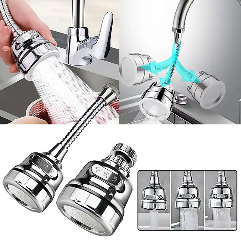 360 Degree Rotate Water Saving Tap Aerator Water Faucet Bubbler Filter Aerator Kitchen Faucet Reach Extender Household Faucet Tap Splash Filter bathroom 8