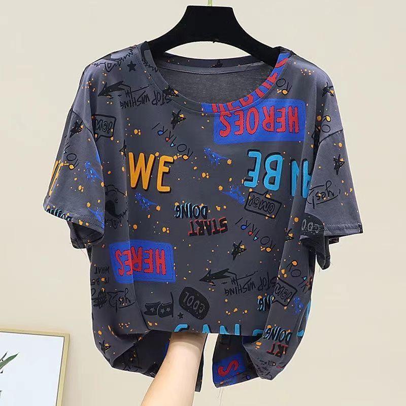 Product Introduction of Áo Thun ngắn Tay Phong Cách Hàn Quốc Mùa Hè Mới, Ngoại Cỡ, Dành Cho Nữ, Dáng Rộng Vừa Vặn, Quần Áo Ngoại Cỡ, Áo Giấu Bụng, [Đánh Giá Tích Cực 1004] 19
