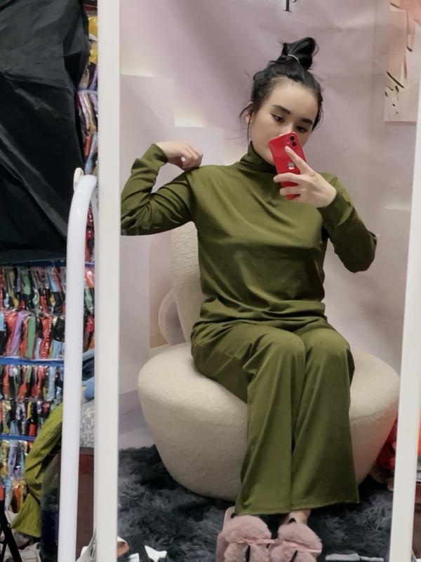 Bộ Ủ Kem Cổ Lọ, Quần Ống Xuông, Thun Gân Tăm Lạnh Cao boukem set đồ bộ Nữ Women