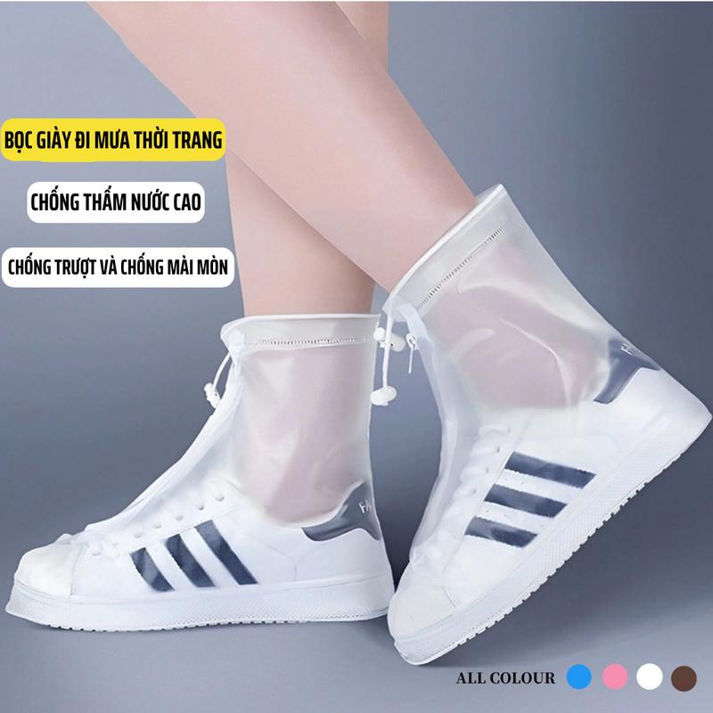 Giày Đi Mưa Bọc Giày Đi Mưa Ủng Đi Mưa Silicon Chống Trơn Trượt Cho Cả Nam Và Nữ 1 Đôi