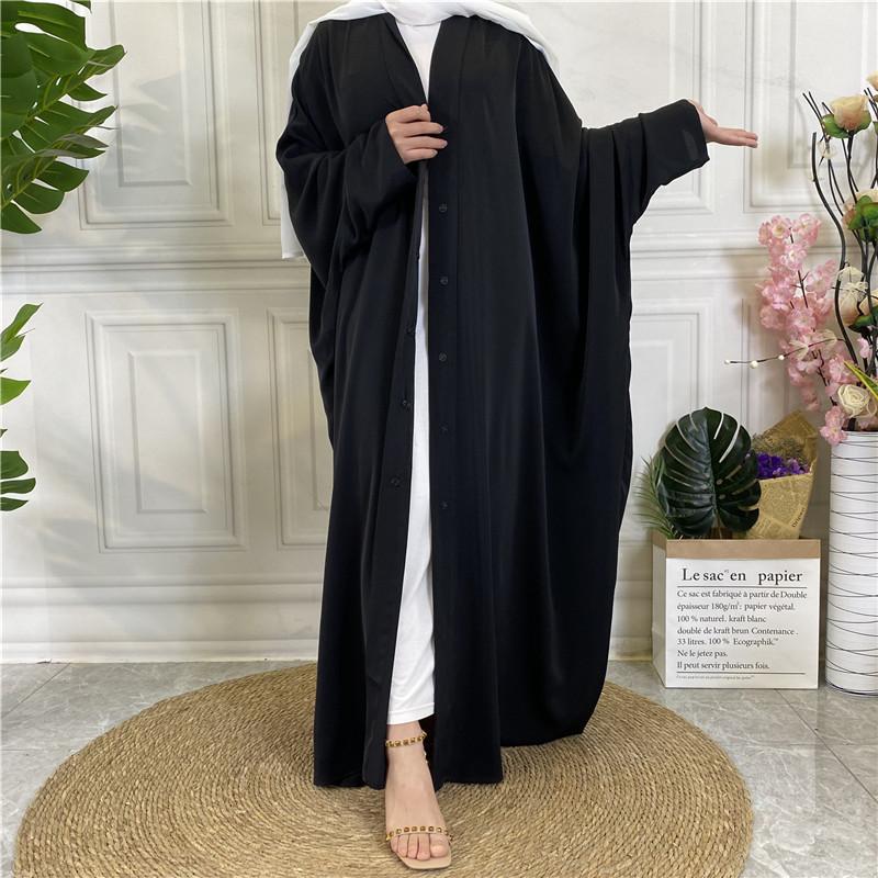 Product Introduction of 2022 New Middle Eastern Dubai Hot Style Solid Color Tie Button Cardigan Robe 1923 26