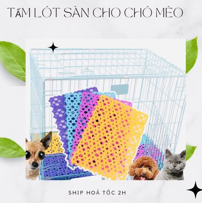 Tấm lót sàn chuồng chó mèo bằng nhựa PVC nhiều màu ( 30x20cm )