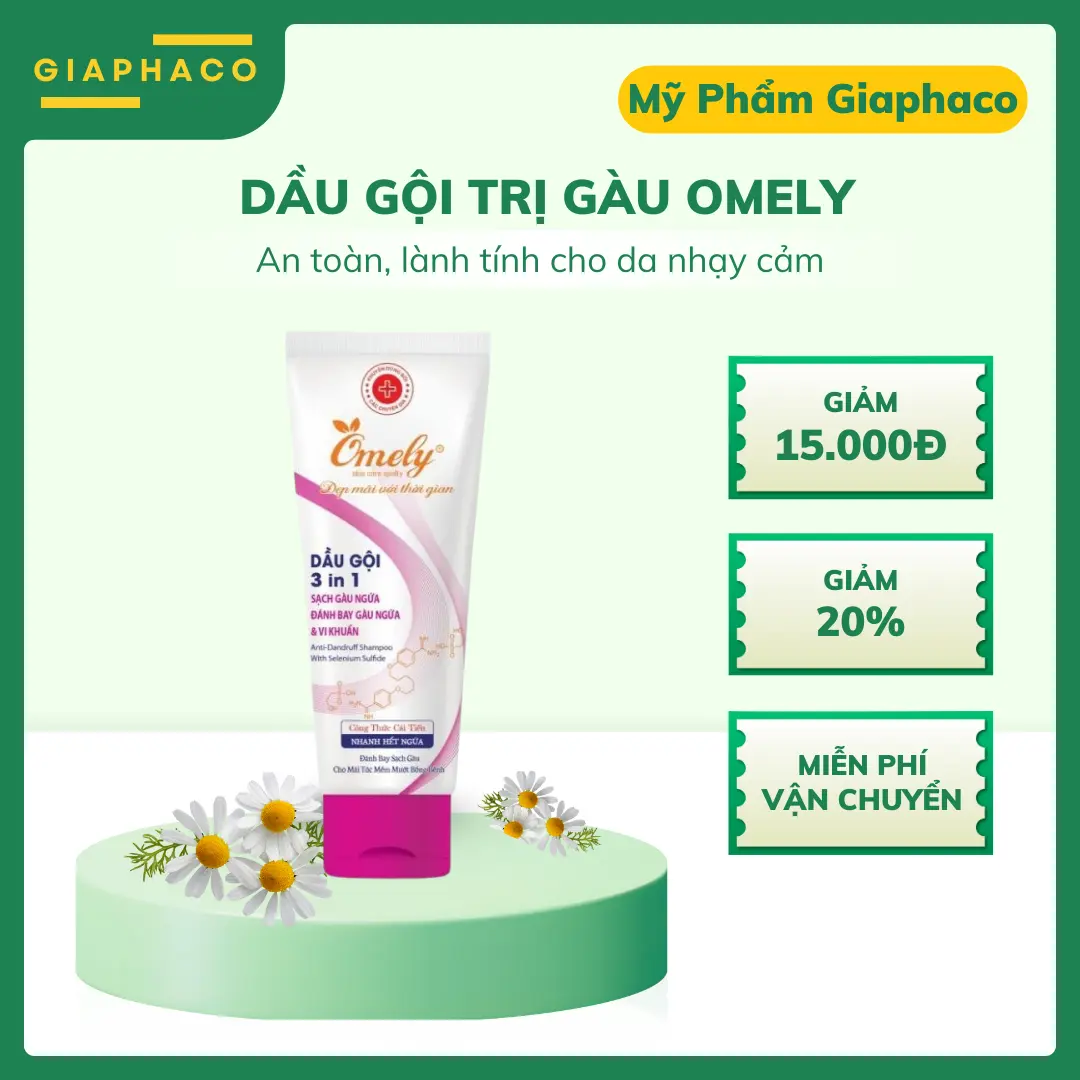 Dầu Gội 3in1 Hỗ Trợ Nấm Ngứa Da Đầu Omely - Chiết Xuất Dược Liệu