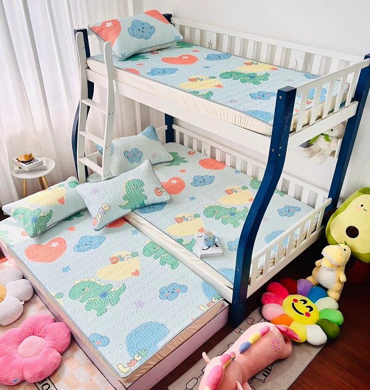 Product Introduction of 2025 Latex Mat Baby Bed Double Layer Bed Cover Ice Silk Mat Bed Sheet Kindergarten Mother and Child Bed Lower and Upper Bed Sheet 20