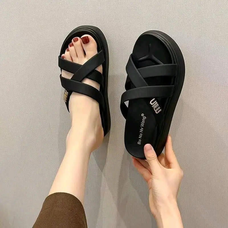 Dép  sandal phối dây lên chân -cao 4cm  hàng (qc) 2