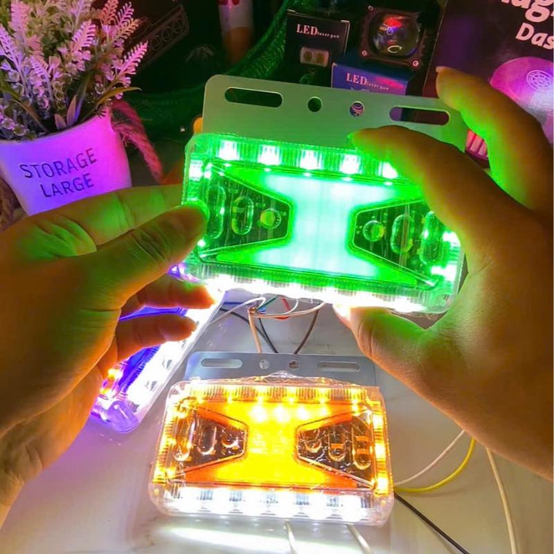 Đèn sườn xe tải chữ X điện 12v và 24v nhiều màu sắc Xi Nhan