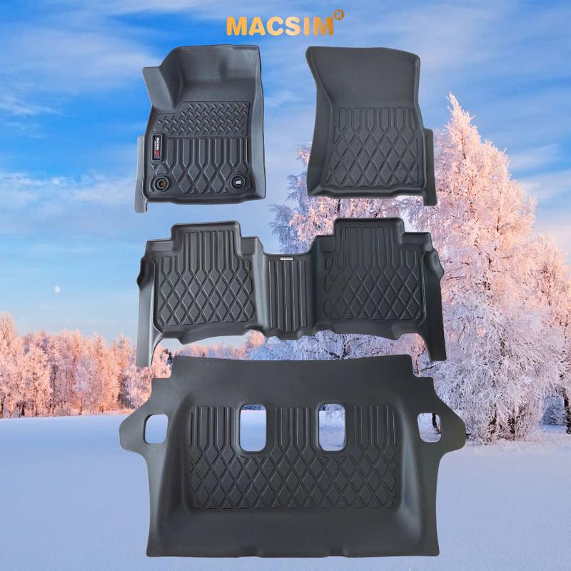 Thảm lót sàn xe ô tô Toyota Fortuner/ Innova 2017-nay Nhãn hiệu Macsim chất liệu nhựa TPE cao cấp màu đen (Phụ Tùng)