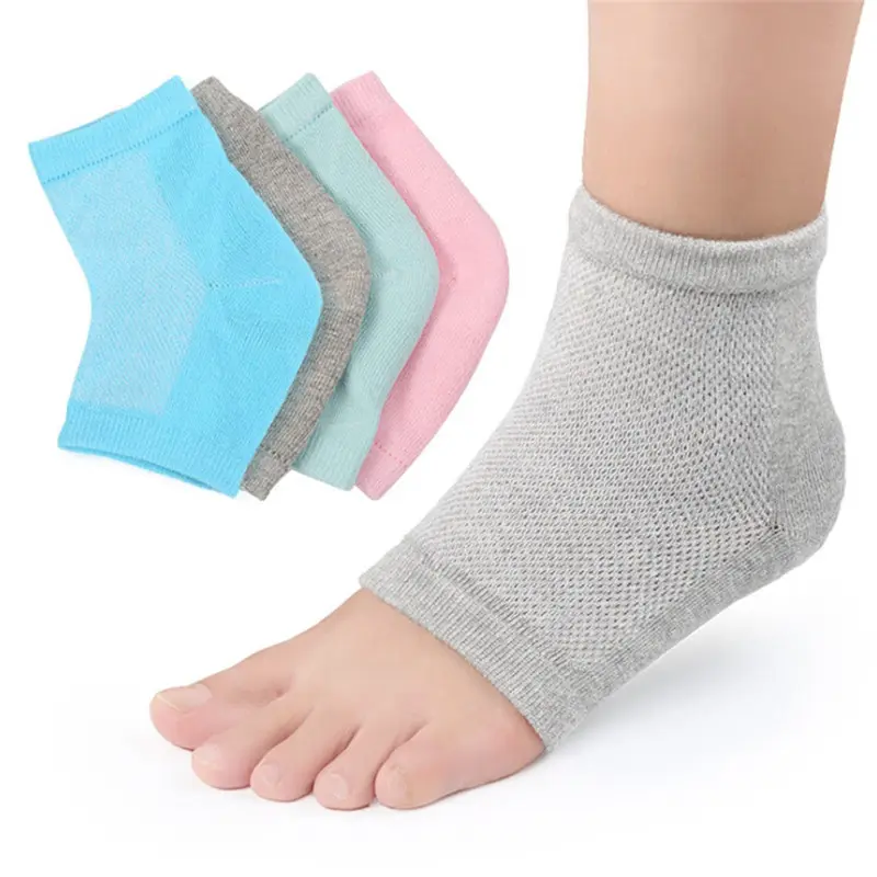 Colorful Cotton Socks  Anti Cracking Liner Heel Socks Soft Elastic Silicon Moisturizing Foot Skin Care Heel Foot Protection Womenswear Comfortable Mesh Polyester