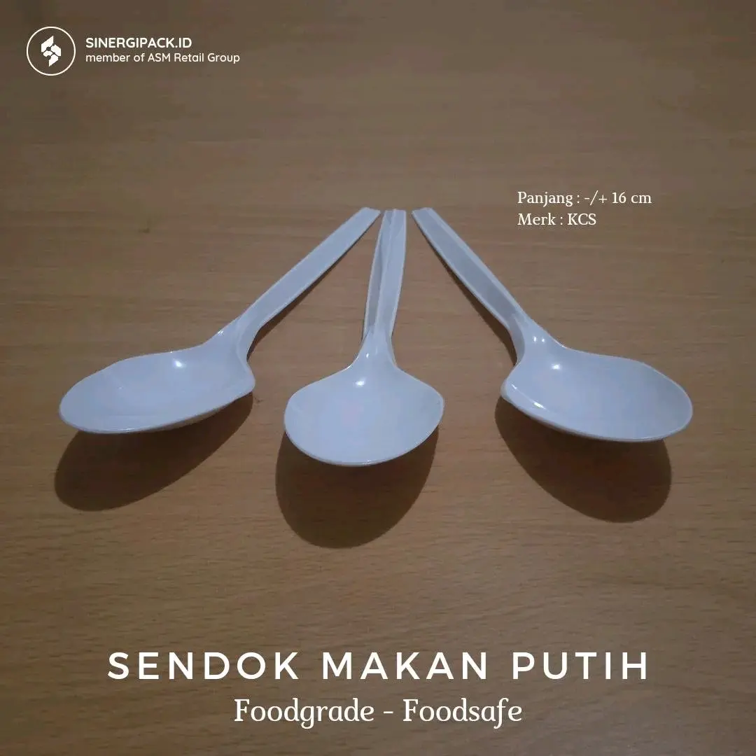 sendok makan plastik kcs putih susu (25 pcs)