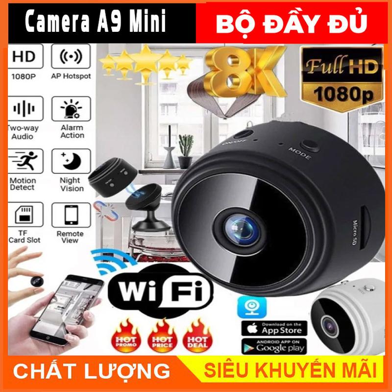 Camera Wifi Mini Không Dây A9 HD 1080P Có Hồng Ngoại Tầm Nhìn Ban Đêm Máy Quay An Ninh Gia Đình Có Thể Xem Trên Điện Thoại camera wifi không dây camera camera mini kết nối điện thoại