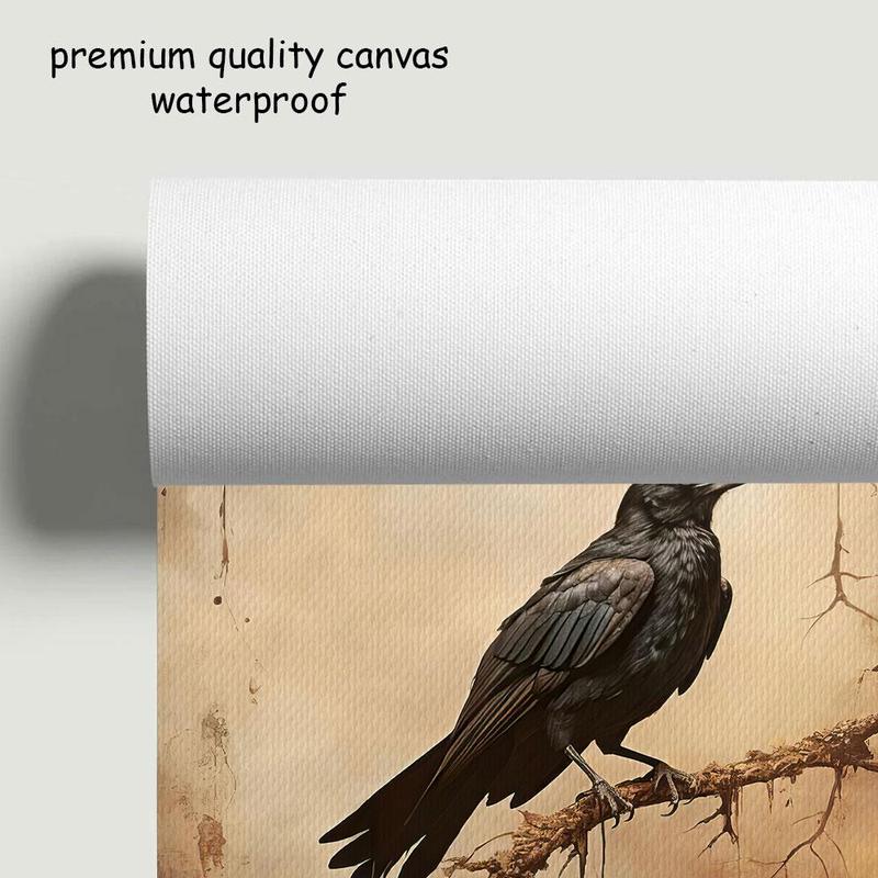 Halloween Themed Unframed Canvas Painting, 1 Count Vintage Style Waterproof Wall Art, Wall Decor for Home Living Room Bedroom 4