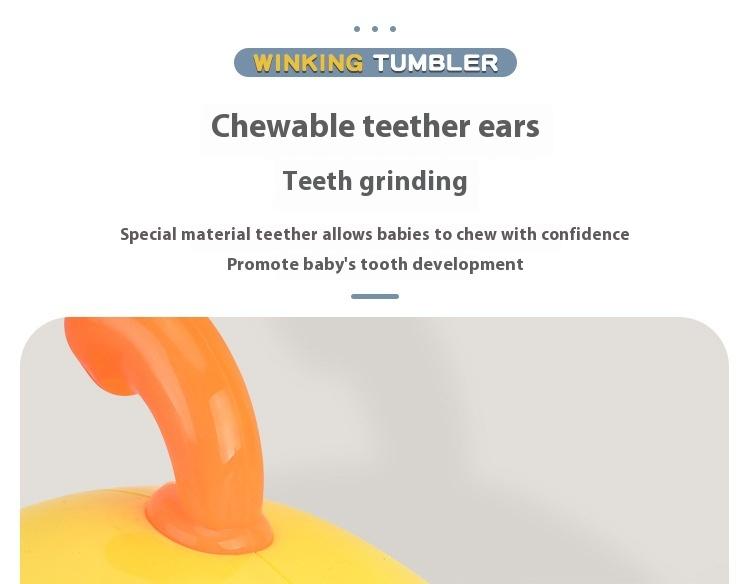 Product Introduction of Children's Nodding Winking Little Bee Roly-Poly Baby Soft Ear Teething Bell Soothing Rattle Roly-Poly 7