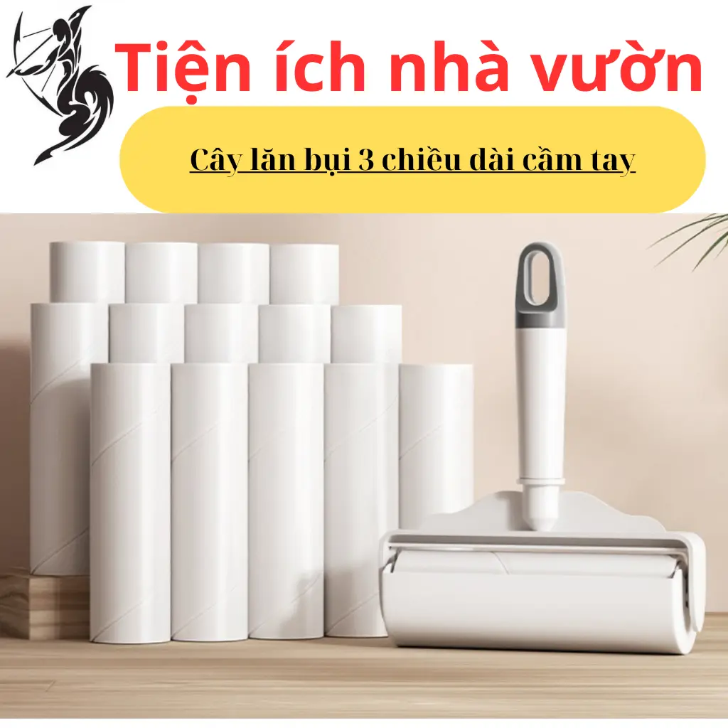 Cây Lăn Bụi Làm Sạch Quần Áo,Lăn Bụi Chăn Ga, Đệm Sofa, Thanh Lăn Lông Chó Mèo,3 chiều dài -Lõi Lăn Bụi Dự Phòng 60 Lớp
