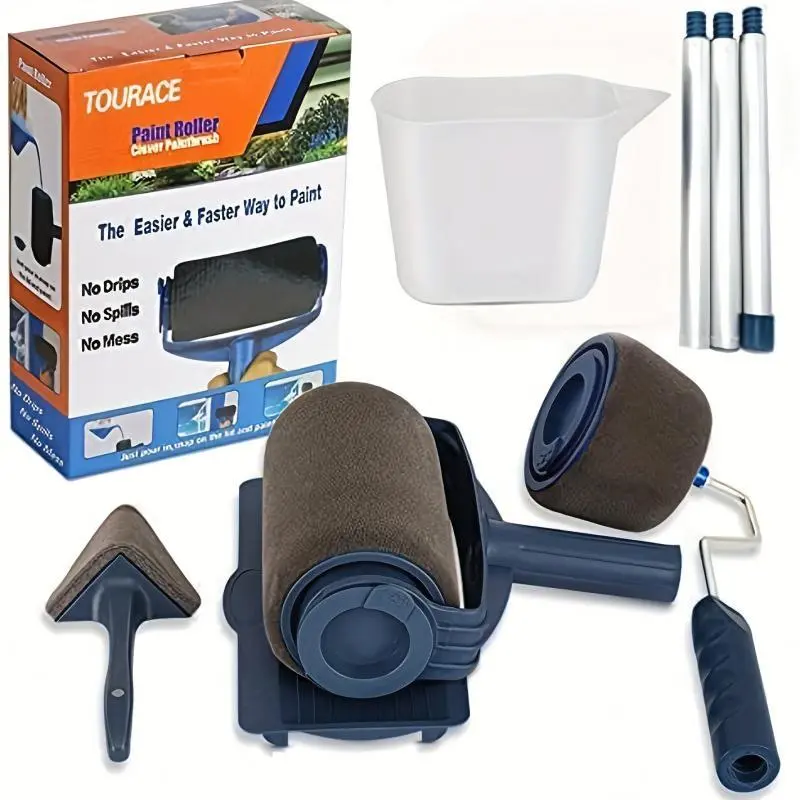 Paint Roller Kit, Multifunctional Wall Decoration Kit, Professional Paint Roller & Accessories Suitable for Smooth Application, Wall Paint Roller, Painting Tools, Interior 0