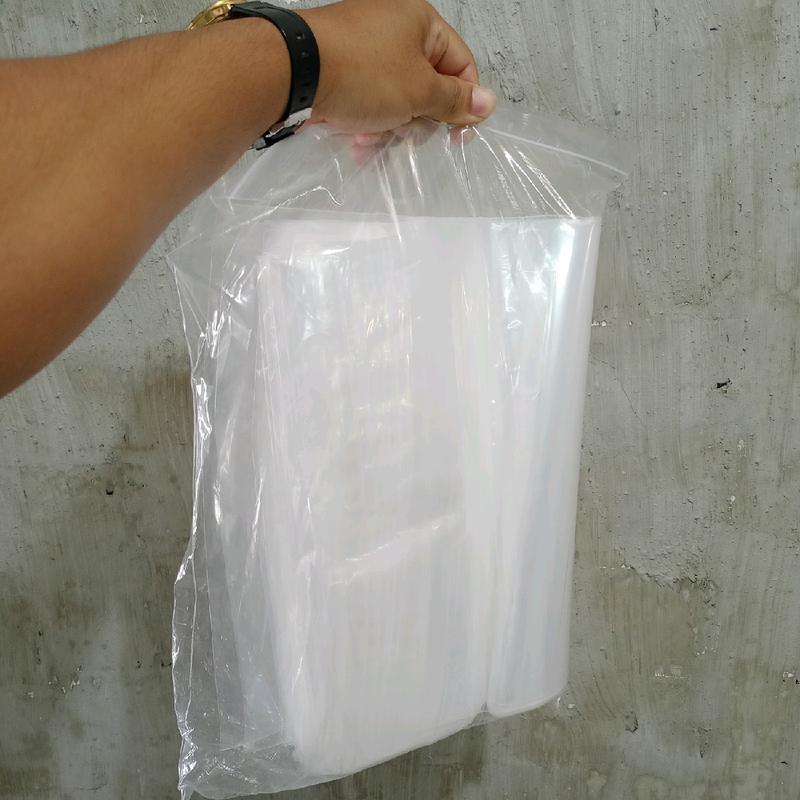 Plastik Sepatu Ziplock dengan Pegangan - Warna Transparan dan Putih Susu - Ukuran 37x30cm 2