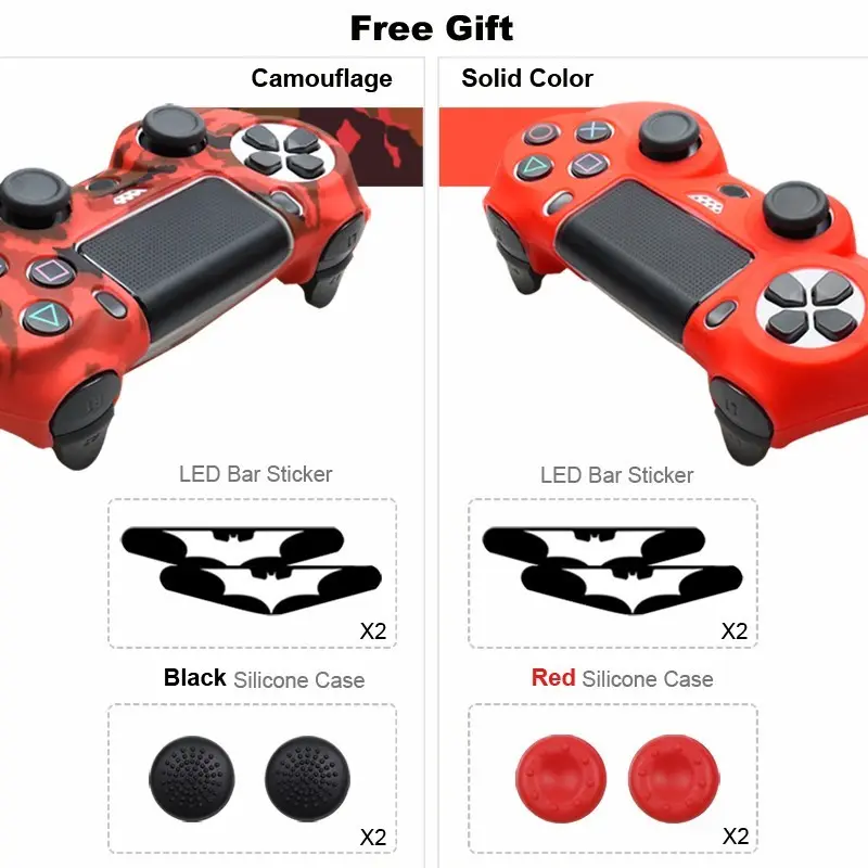 Silicon Vỏ Bảo Vệ Da, Cho Bộ Điều Khiển SONY Playstation 4 PS4, Cho PS4 Pro Và Slim Gamepad Controle, Tay Cầm Ngón Tay Cái, Cho Phụ Kiện Chơi Game Chơi Điện Tử 5