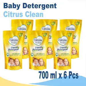 [ 6 PCS ] Cussons Baby Liquid Detergent Antibacterial 700 ml x 6 Pcs - Deterjen Bayi