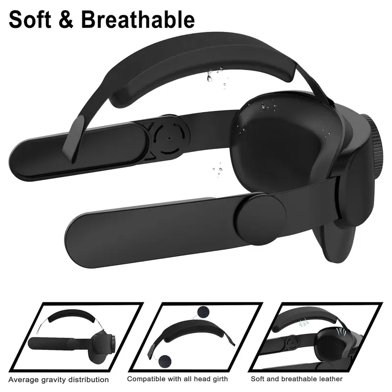 Adjustable VR Headband (1 Box), VR Headband Replacement, Enhanced Comfort Support & VR Gaming Immersion, Compatible with Oculus Quest 2 (Headband Only), Console Accessories 4