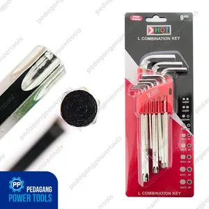 TERMURAH - KUNCI L SET BINTANG PANJANG KOMBINASI HDT 9 PCS
