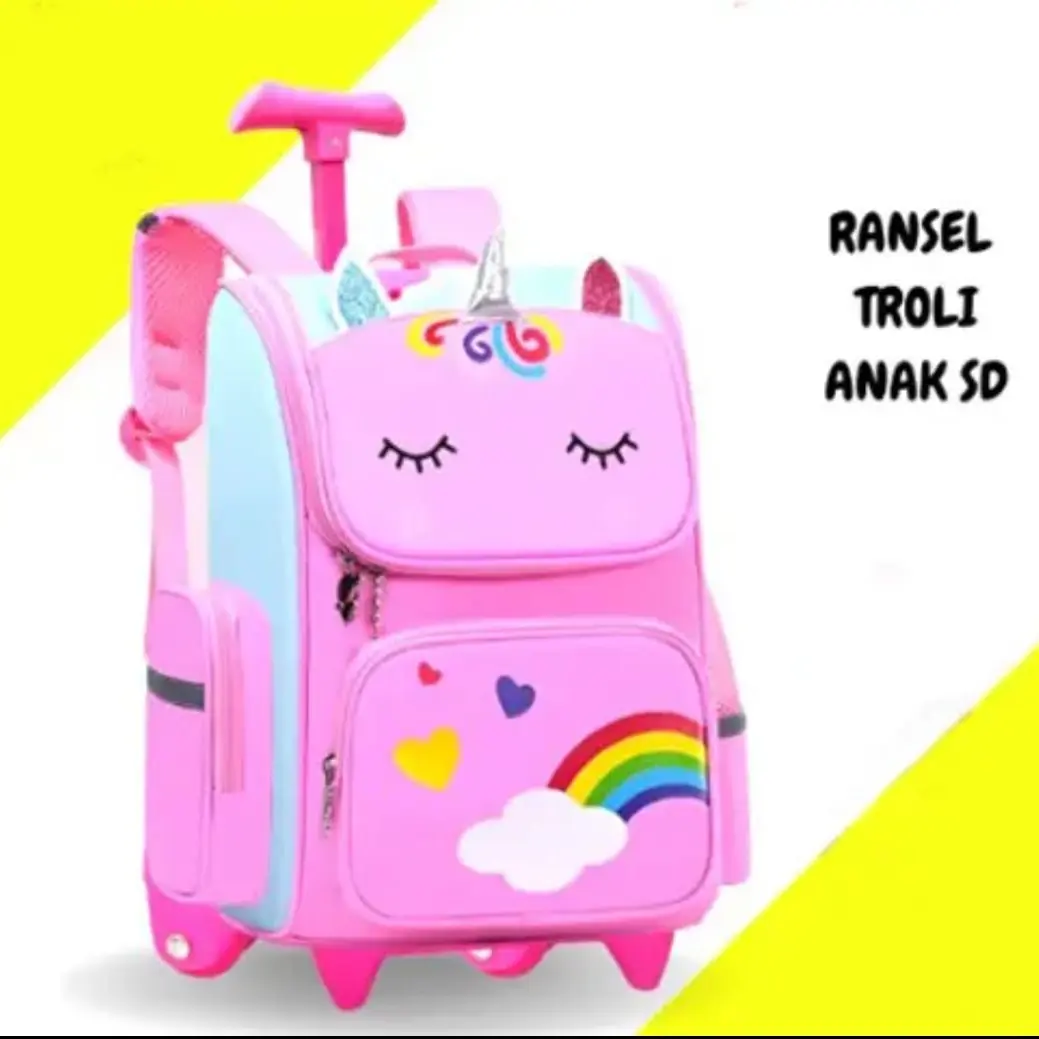 Tas Koper TK SD Tas Dorong Unicorn Tas Sekolah Anak Perempuan