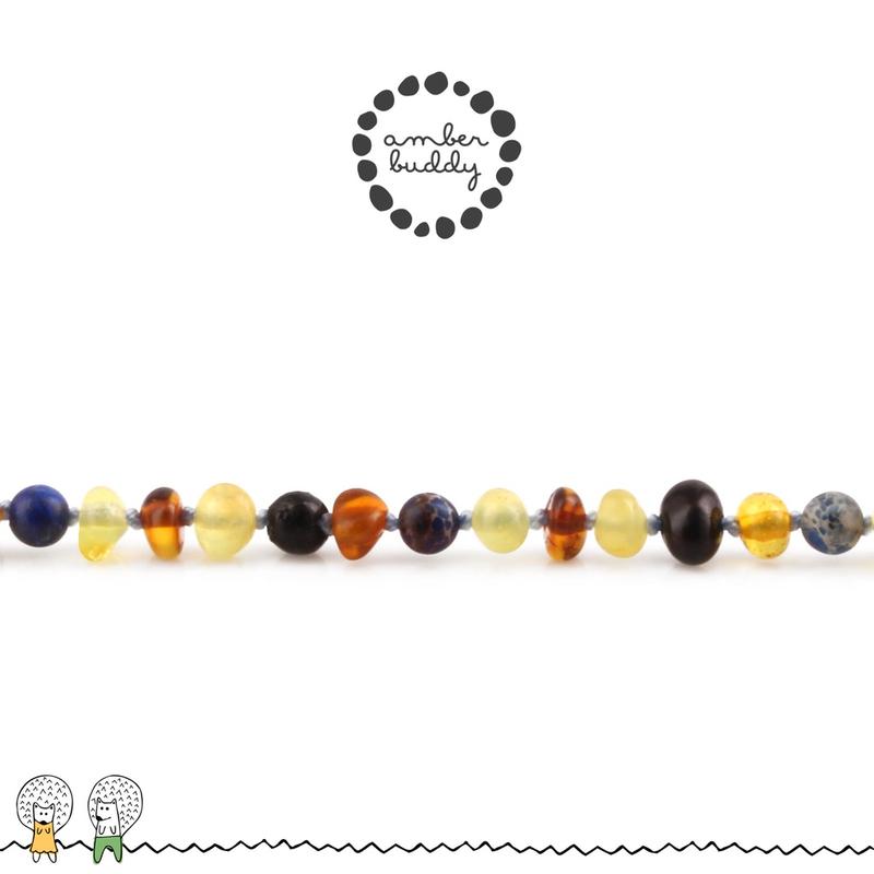 Amber Buddy - JN101 Kalung Amber dengan Deep Blue Imperial Jasper untuk Junior. 38cm [ FREE BANGLE ] 7