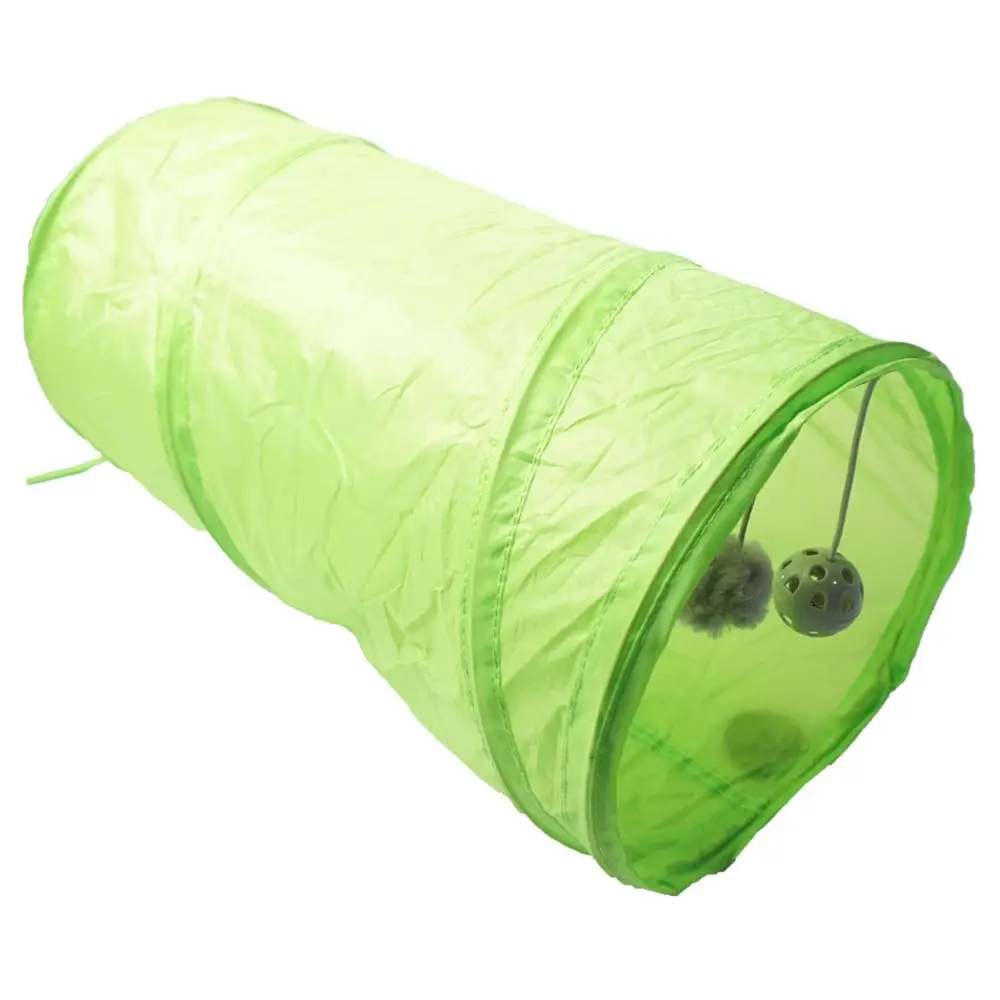 Automatic Opening Cat Tunnel With Bell & Ball, Portable Pet Playpen, Pet Furniture For Indoor Outdoor Use