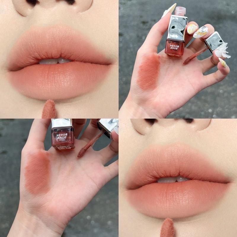 Son Kem Bùn Her Vân Sóng 03 Màu Cam Đất Nude Nhạt Mềm Môi Che Vân Môi. Cosmetic Nữ