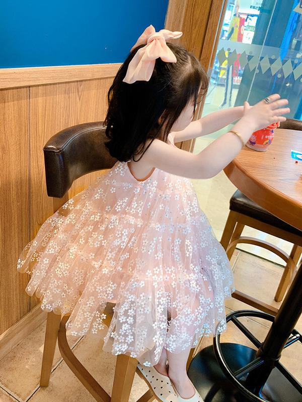 Product Introduction of Girls' Dress Summer Dress 2024 New Korean Style Western Style Children Toddler Summer Baby Princess Dress Vest Dress 23