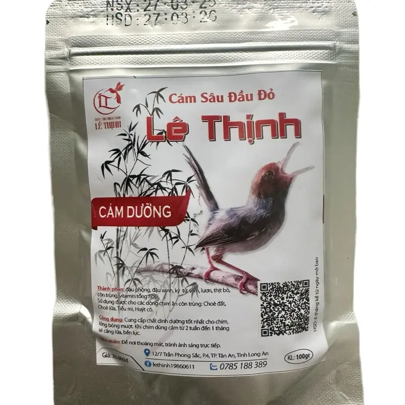 1gói/100gr cám lê thịnh sâu đầu đỏ DƯỠNG dạng hạt