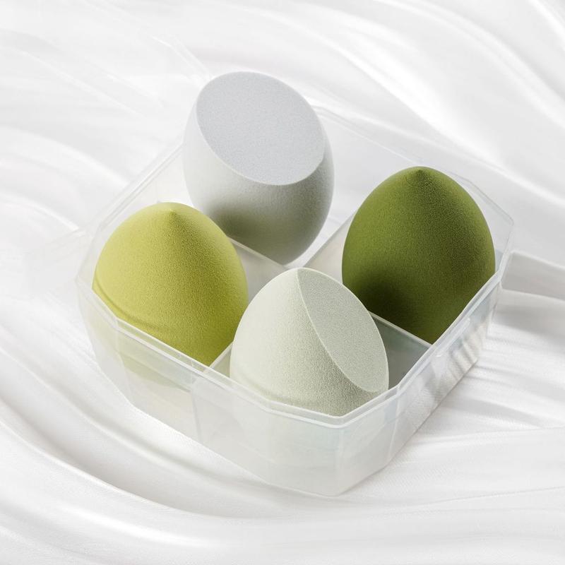Hộp 4 mút trang điểm tông màu Pastel hình giọt nước xinh xắn mút tán kem nền make up chuyên ngiệp Besgi Beauty Cosmetic 7