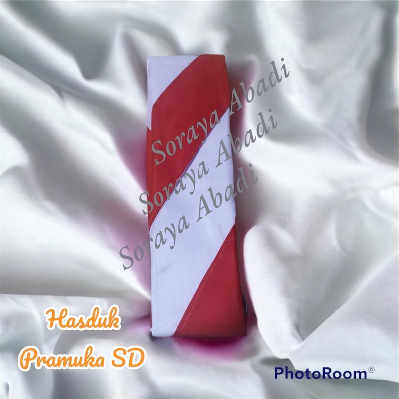 KACU / HASDUK / SETANGAN LEHER PRAMUKA UKURAN UNTUK SD Red White Cotton Silk 3
