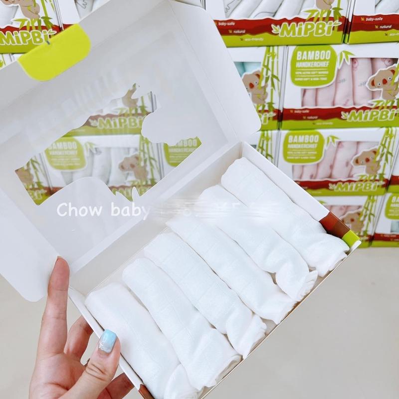 Set 6 khăn sữa sợi tre 3 lớp MIPBI cho bé