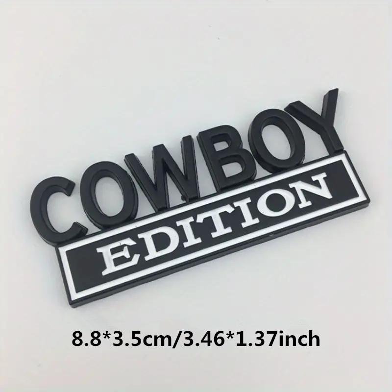 Product Introduction of Cowboy Edition Letter Pattern Car Logo Modified Metal Sticker, 1 Count Creative Decorative Car Sticker For Car Decorayion 16