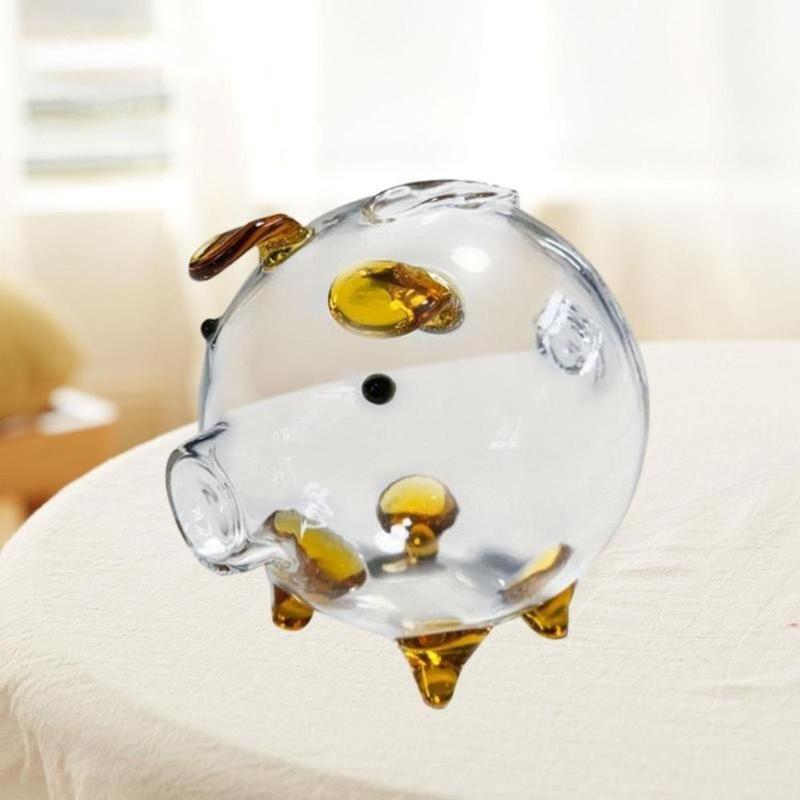Product Introduction of Gift Pig Shape Piggy Bank Transparent Glass Storage Bottl Glass Jar 12