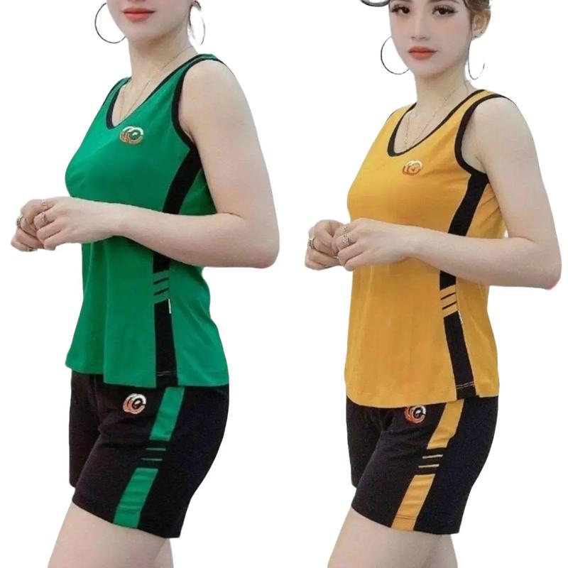 Sét Áo Thun Ba Lỗ Và Quần Đùi ESHOP Đồ Bộ Nữ Quần Đùi Bigsize Mặc Nhà Dễ Thương Women