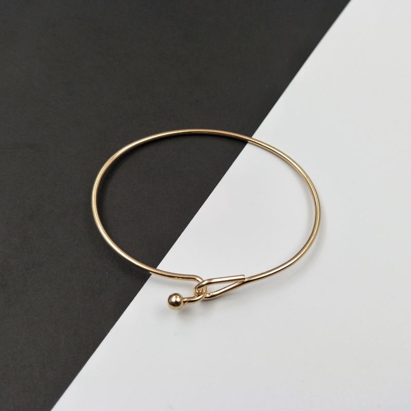 Product Introduction of Accessories Simple and Versatile Solid Color Silver  Plated Handmade Material Copper Iron Open Bracelet Women's Fashionable Accessories 2