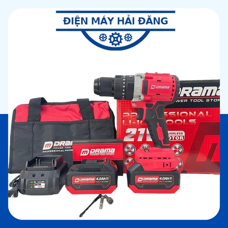 Máy Khoan Pin 3 Chức Năng DRAMA 5213 13MM Không Chổi Than