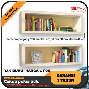 Rak dinding kubus kotak ambalan kotak panjang 120 100 80 60 50 40 cm lebar 12 cm Kayu