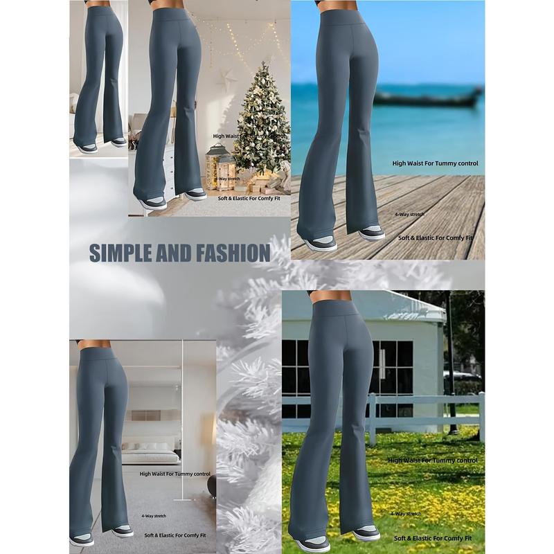 1 pair of Women's yoga pants, tummy control fitness leggings with non-transparent flared design 7