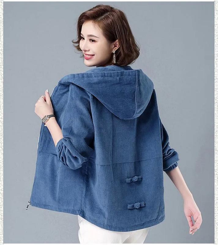 Product Introduction of เสื้อคลุมมีฮู้ด ผ้าลูกฟูก สำหรับผู้หญิง แขนยาว มีซิป สไตล์เกาหลี ทรงหลวม เหมาะสำหรับฤดูใบไม้ร่วงและฤดูหนาว ขนาดใหญ่ เสื้อแจ็คเก็ตสั้น เสื้อสเวตเตอร์ลำลอง 13